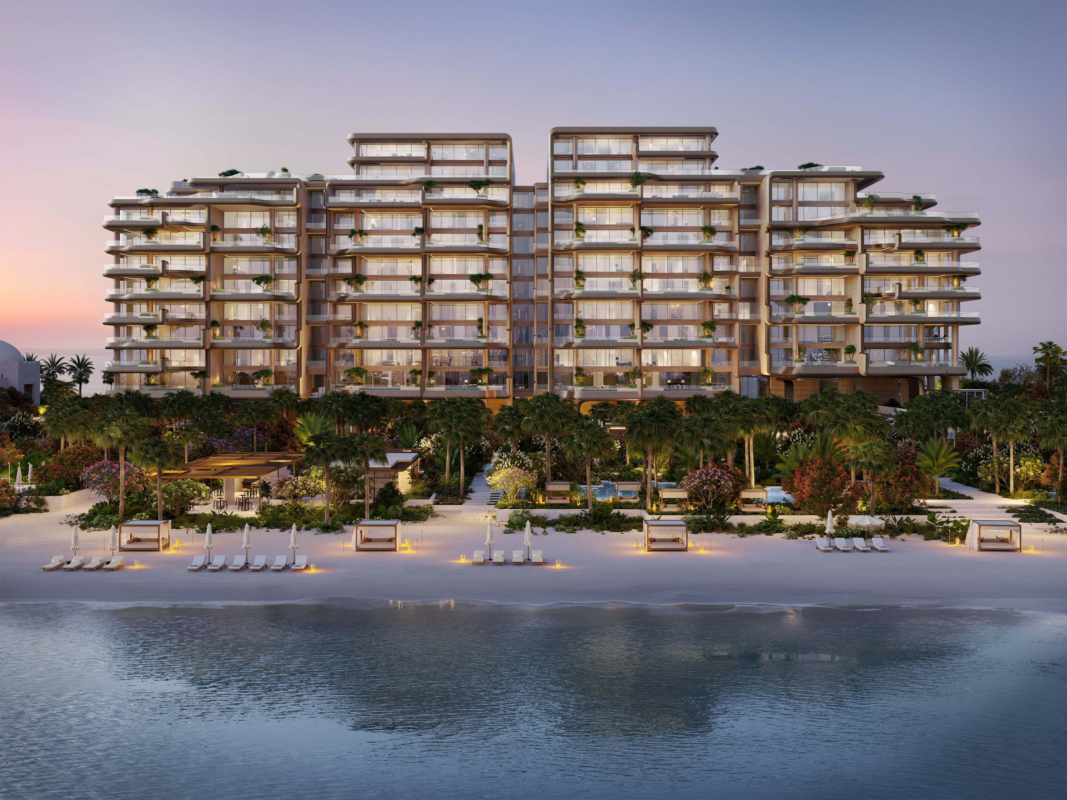 The Alba Residences at Sunset golden hour