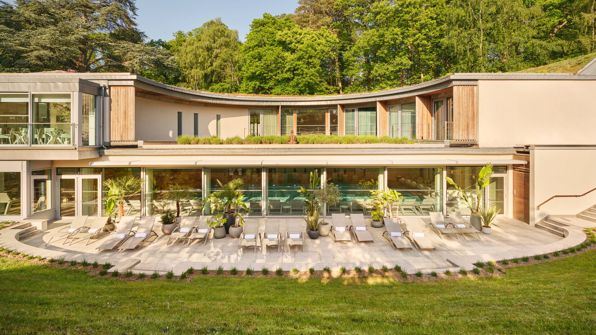 Exterior terrace at The Spa at Coworth Park, Ascot 