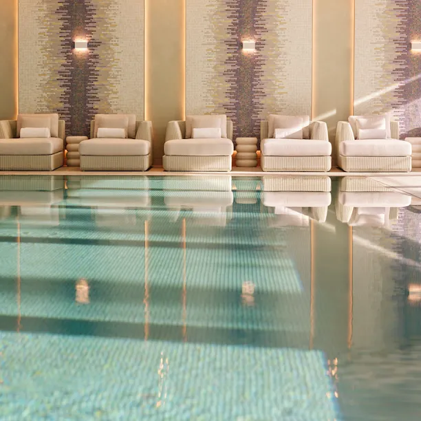 Indoor pool area at The Spa at Coworth Park, a Dorchester Collection hotel