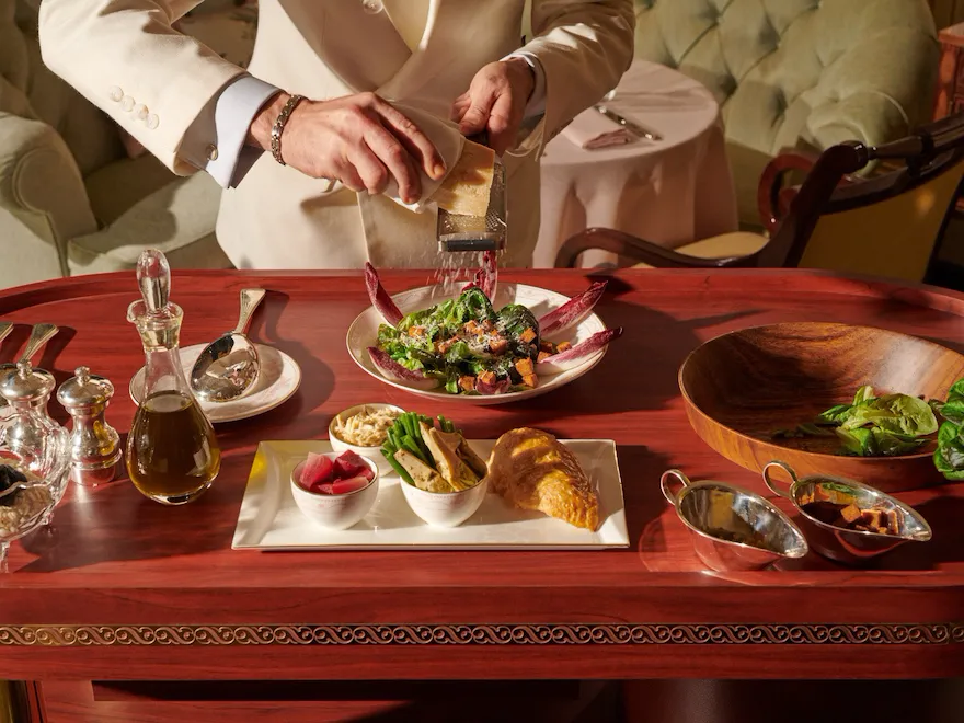 Salad trolley in The Promenade at The Dorchester.