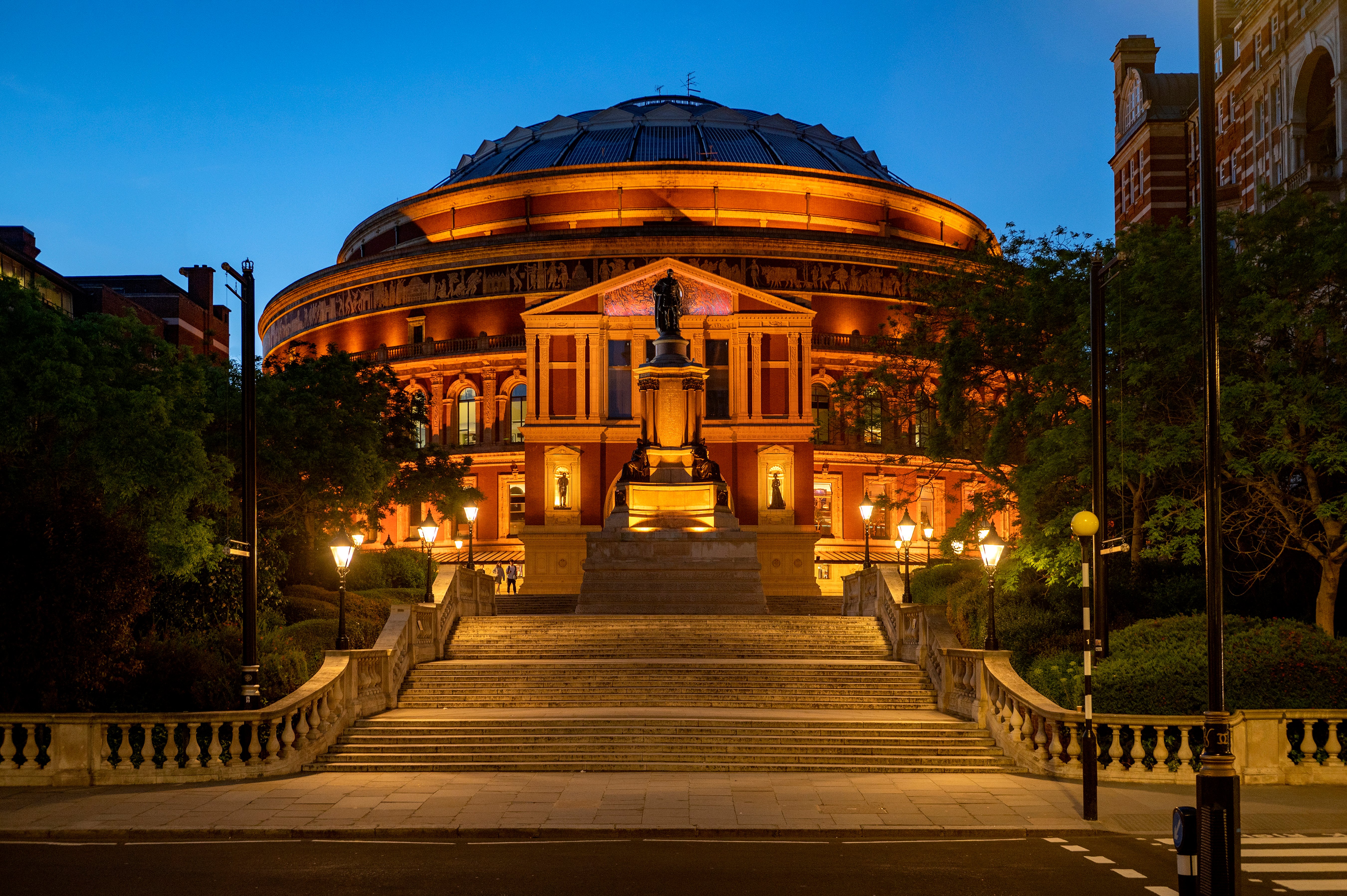 Exterior view of the Royal Albert Hall, a landmark concert venue near Dorchester Collection hotels in London