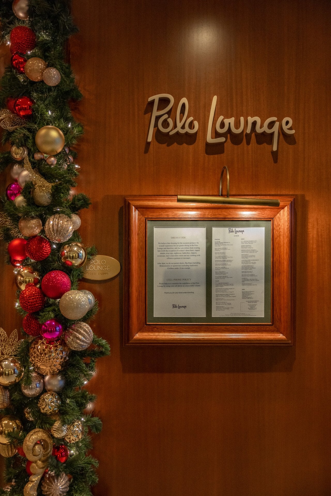 Holiday Decor at Polo Lounge