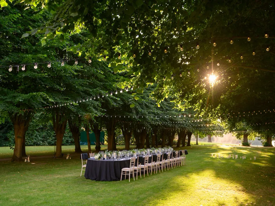Coworth Park-Events-Lime Grove dinner-landscape-sun-medres