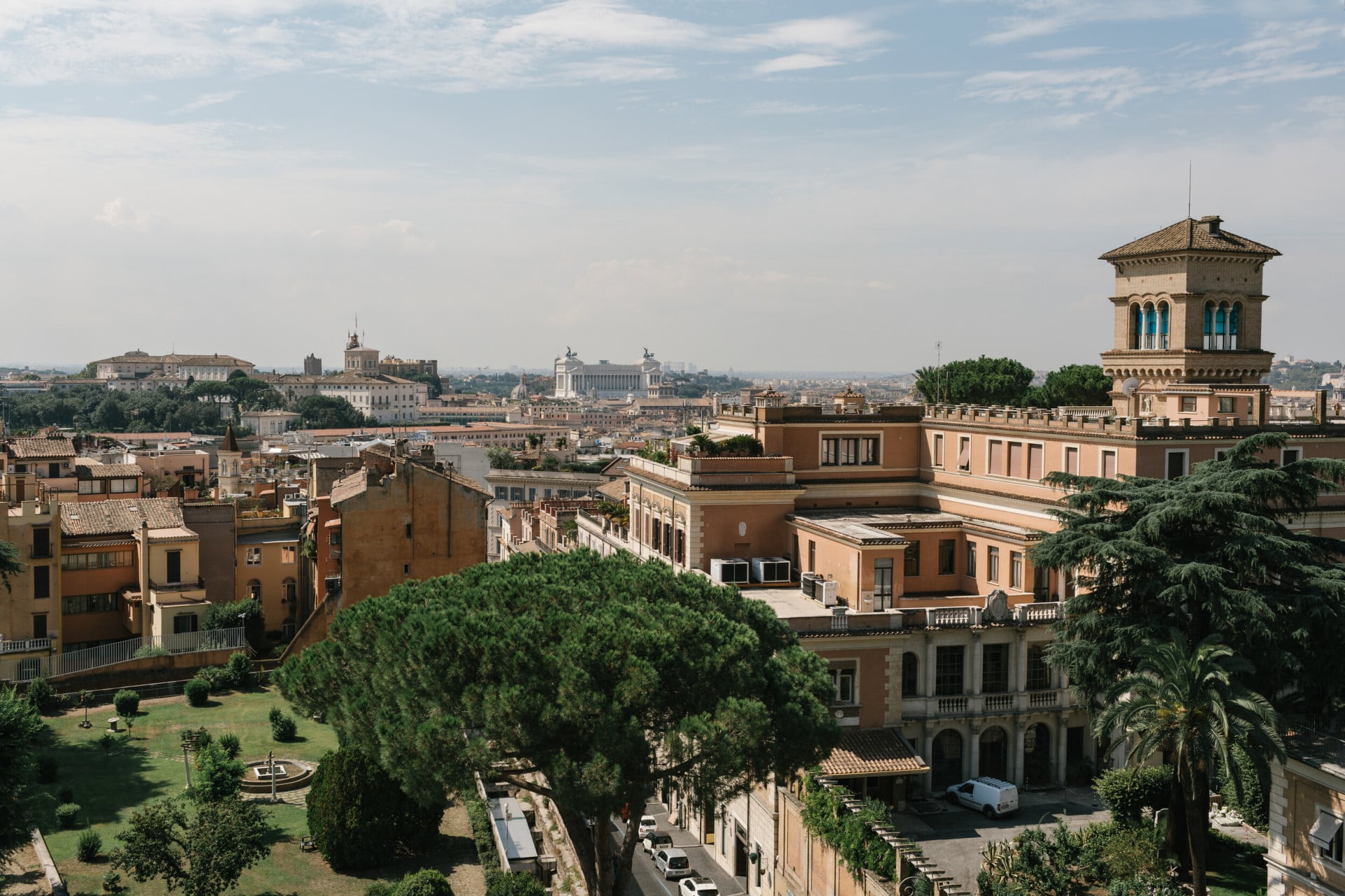 View of Rome  from Hotel Eden  with Villa Malta in the foreground