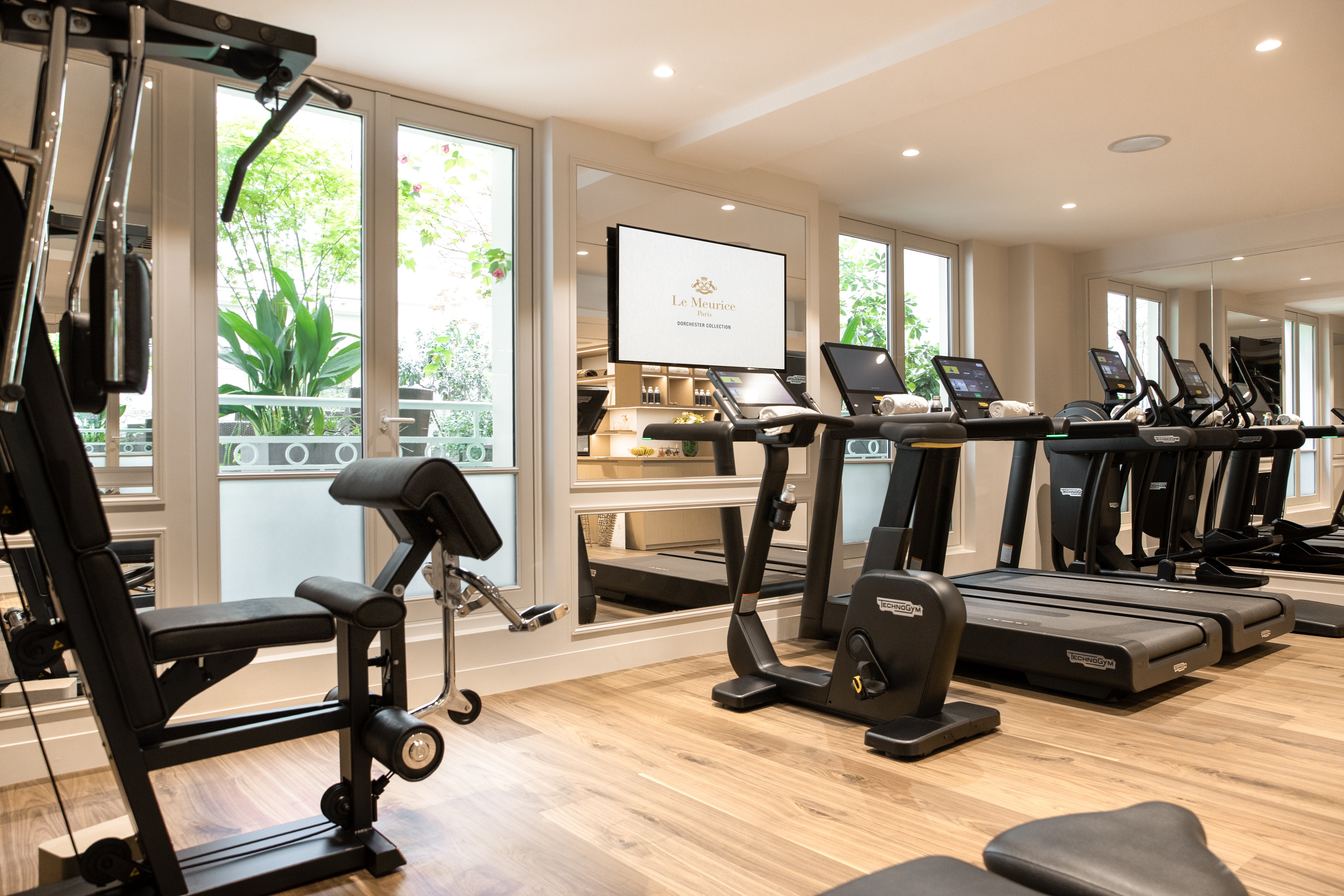Overview of the Fitness room at Spa Valmont.