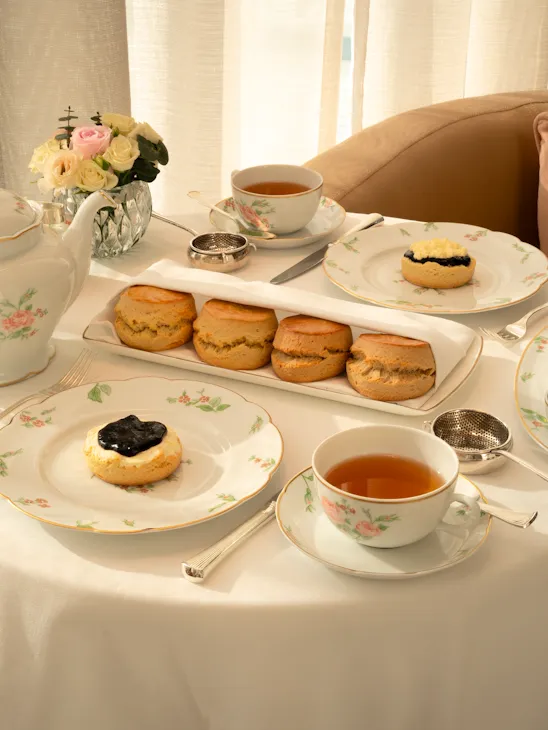 The british cream tea set up