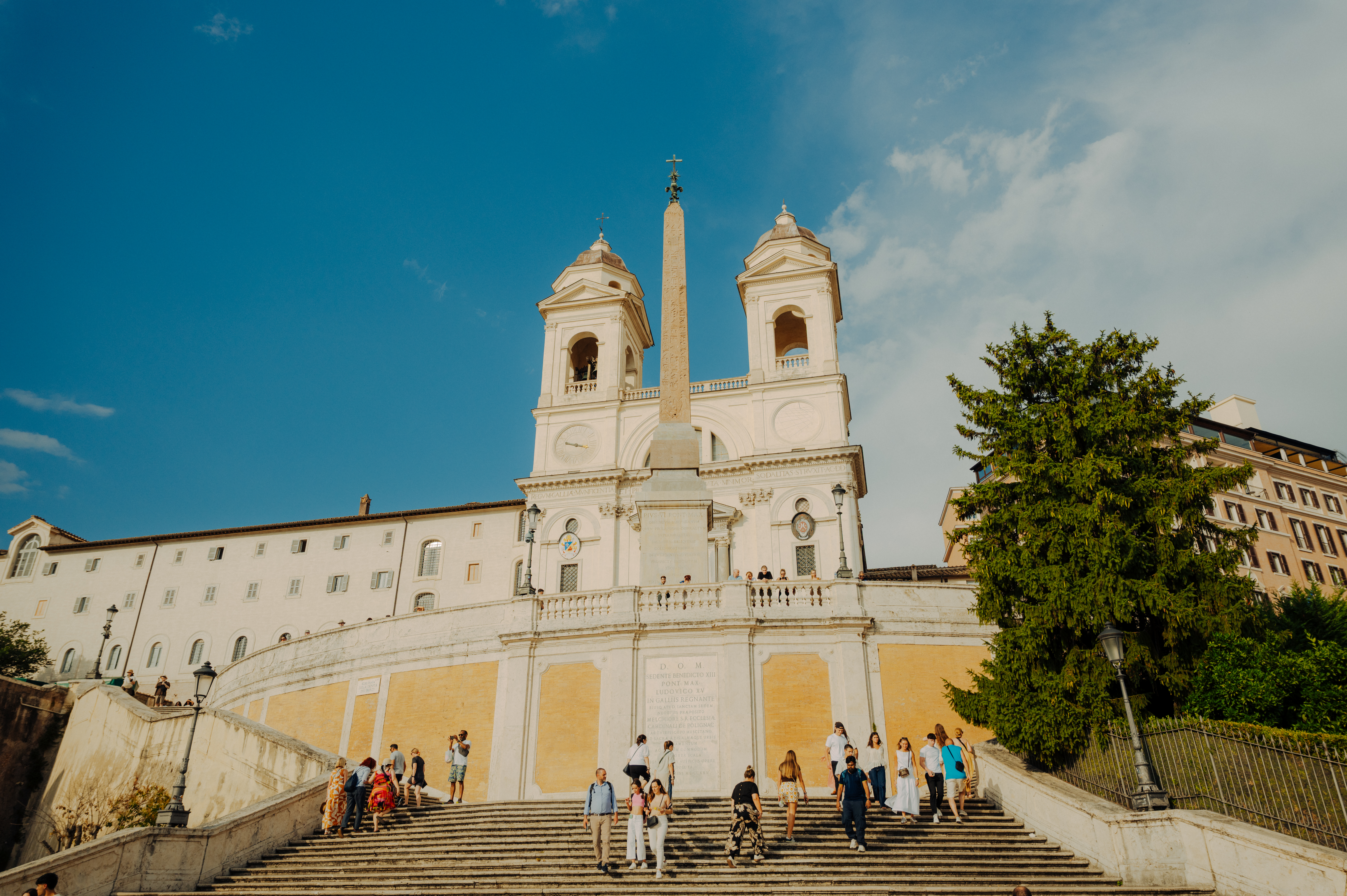 Spanish steps on sunny day