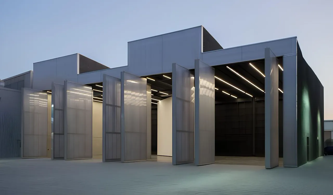 Concrete exterior during the night