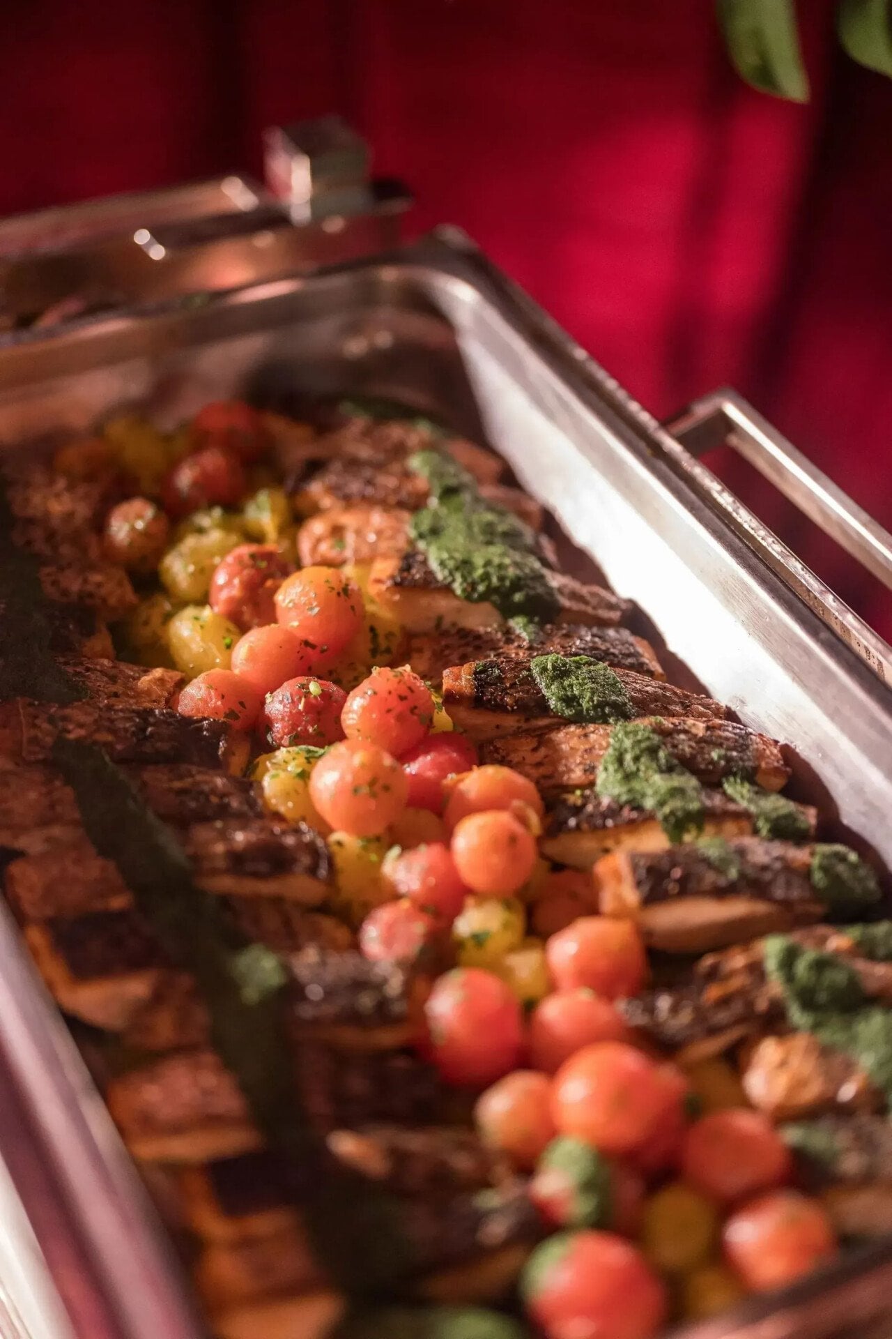 Banquet food station wedding reception