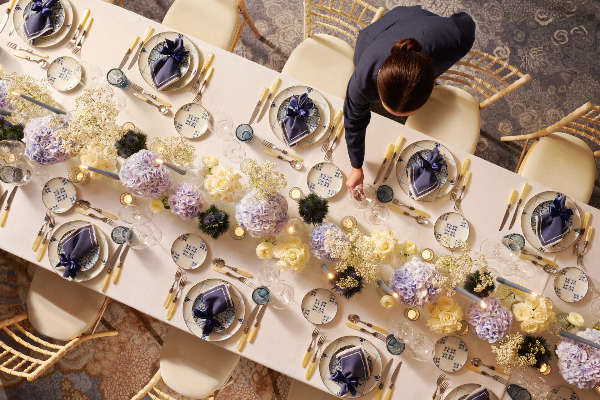 The Orchid set up for a stylish private dinner
