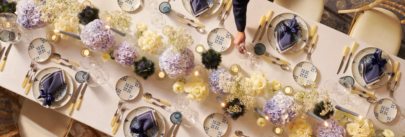 The Orchid set up for a stylish private dinner
