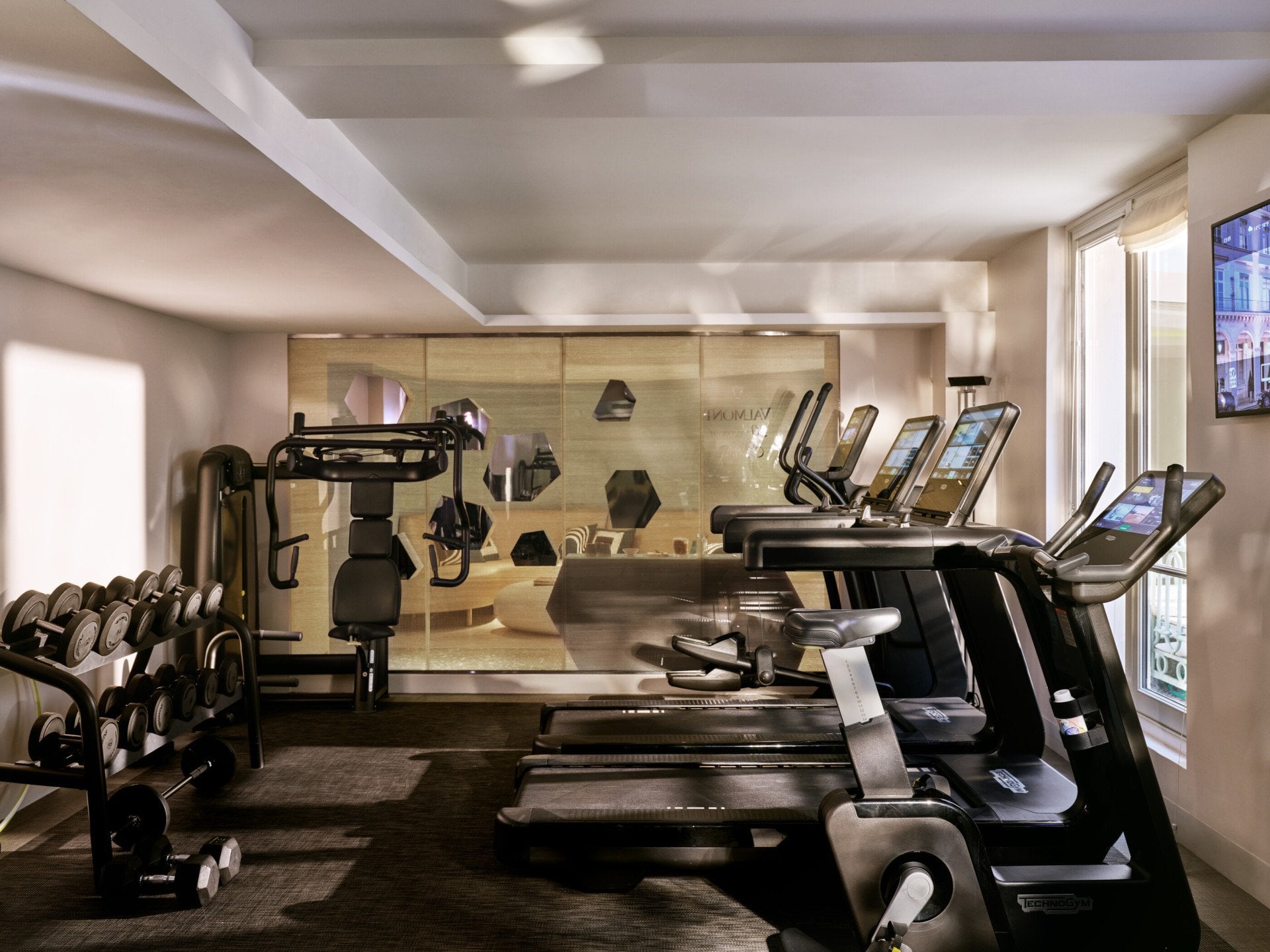 Grande vista da sala de fitness do Spa Valmont pour Le Meurice, Paris - Dorchester Collection