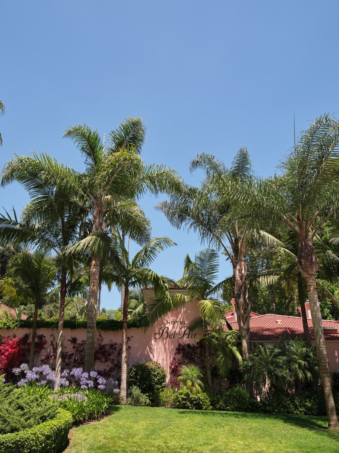 Exterior signage at Hotel Bel-Air, Los Angeles