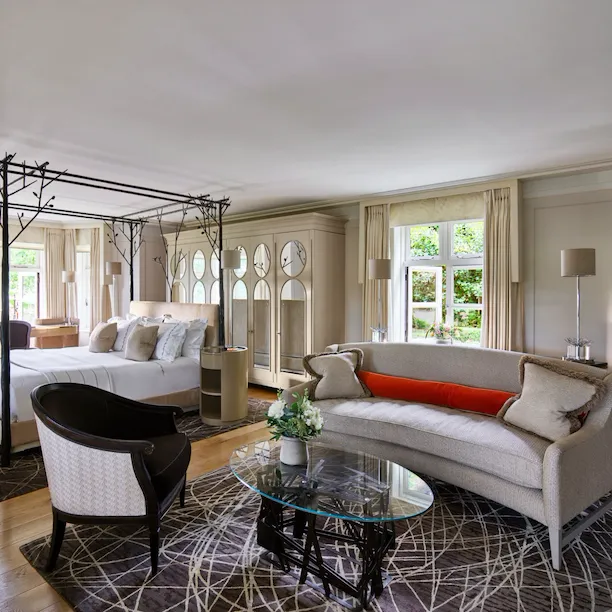 Gardener's East cottage suite interior at Coworth Park Ascot