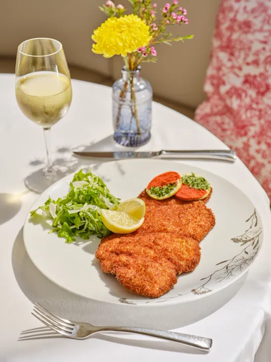 Schnitzel in The Restaurant at Hotel Bel Air, Jet Setter Menu
