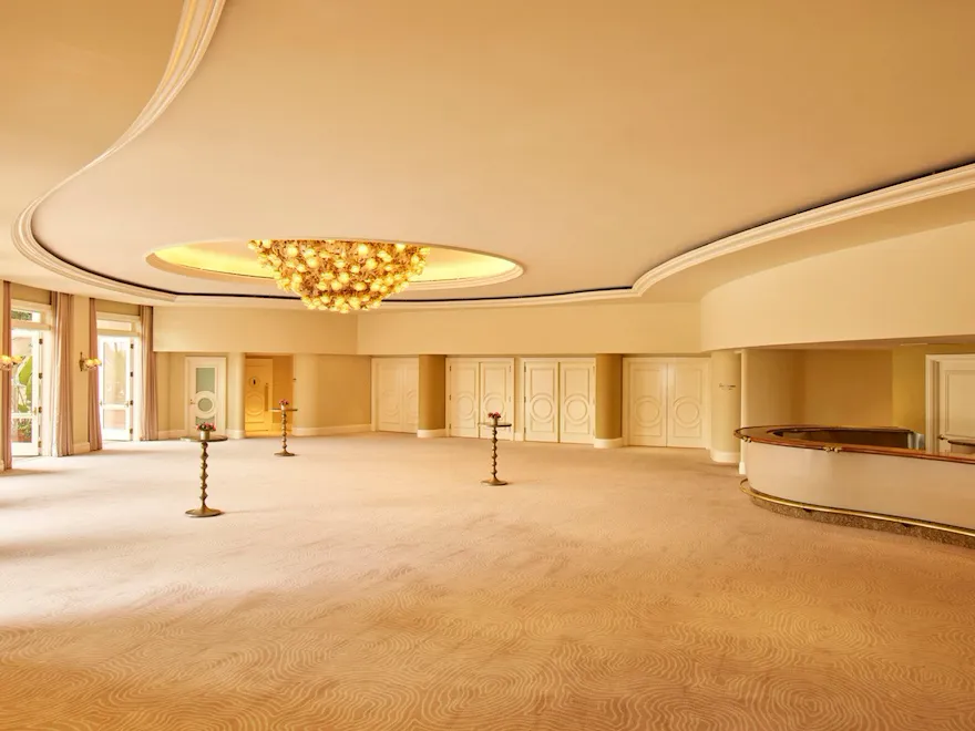 Crystal ballroom and pre-function space at The Beverly Hills Hotel