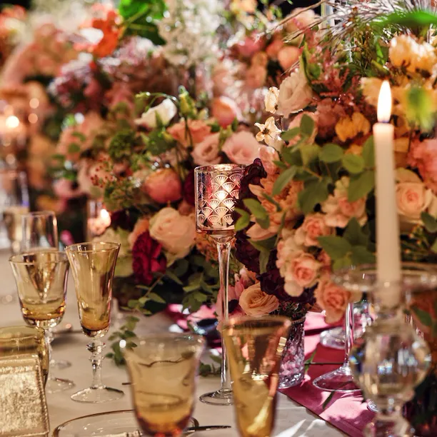 Tableware and floral details in Le Salon Pompadour at Le Meurice, Paris - Dorchester Collection