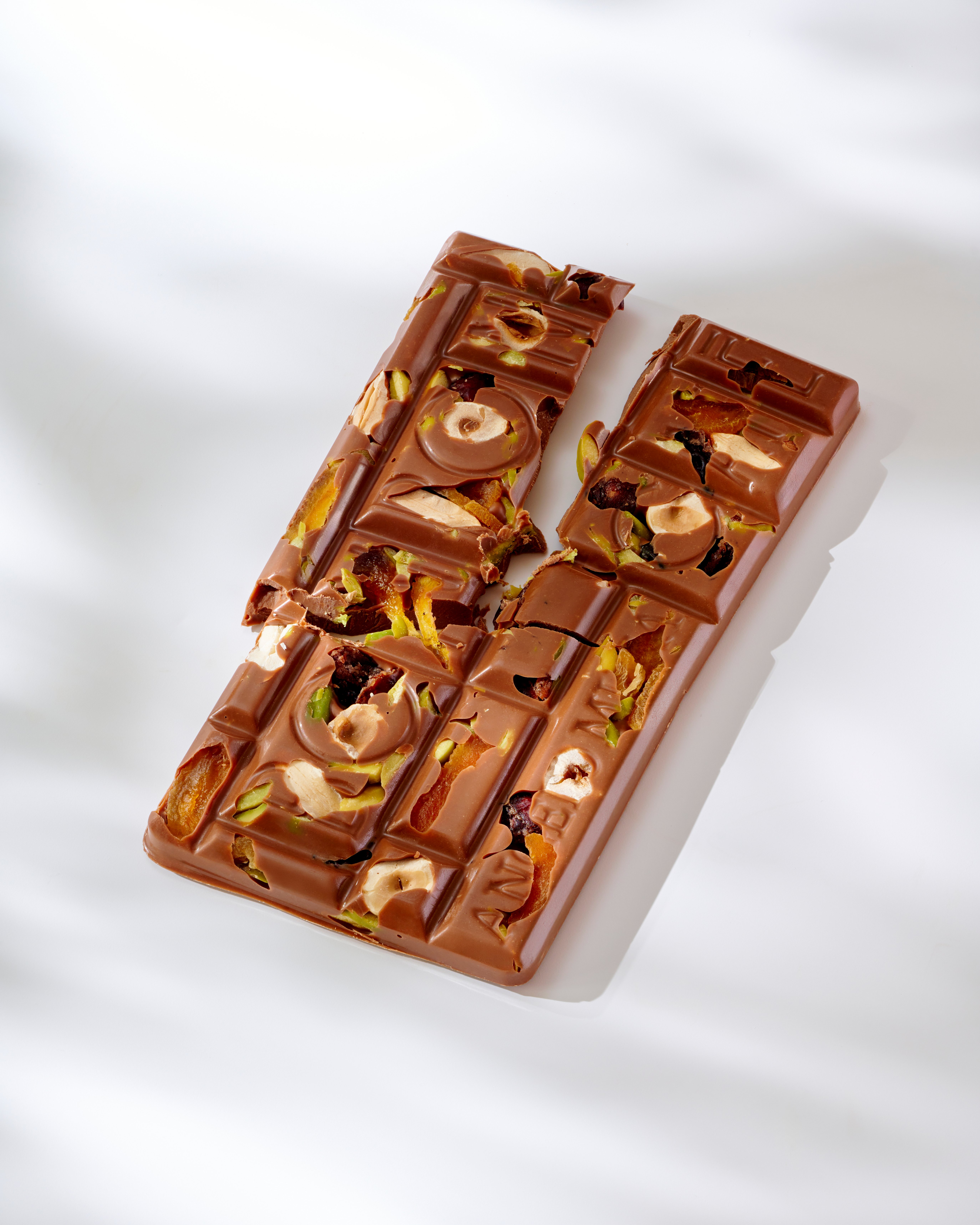 A close up at the Chocolate Milk Nuts Dry Fruits