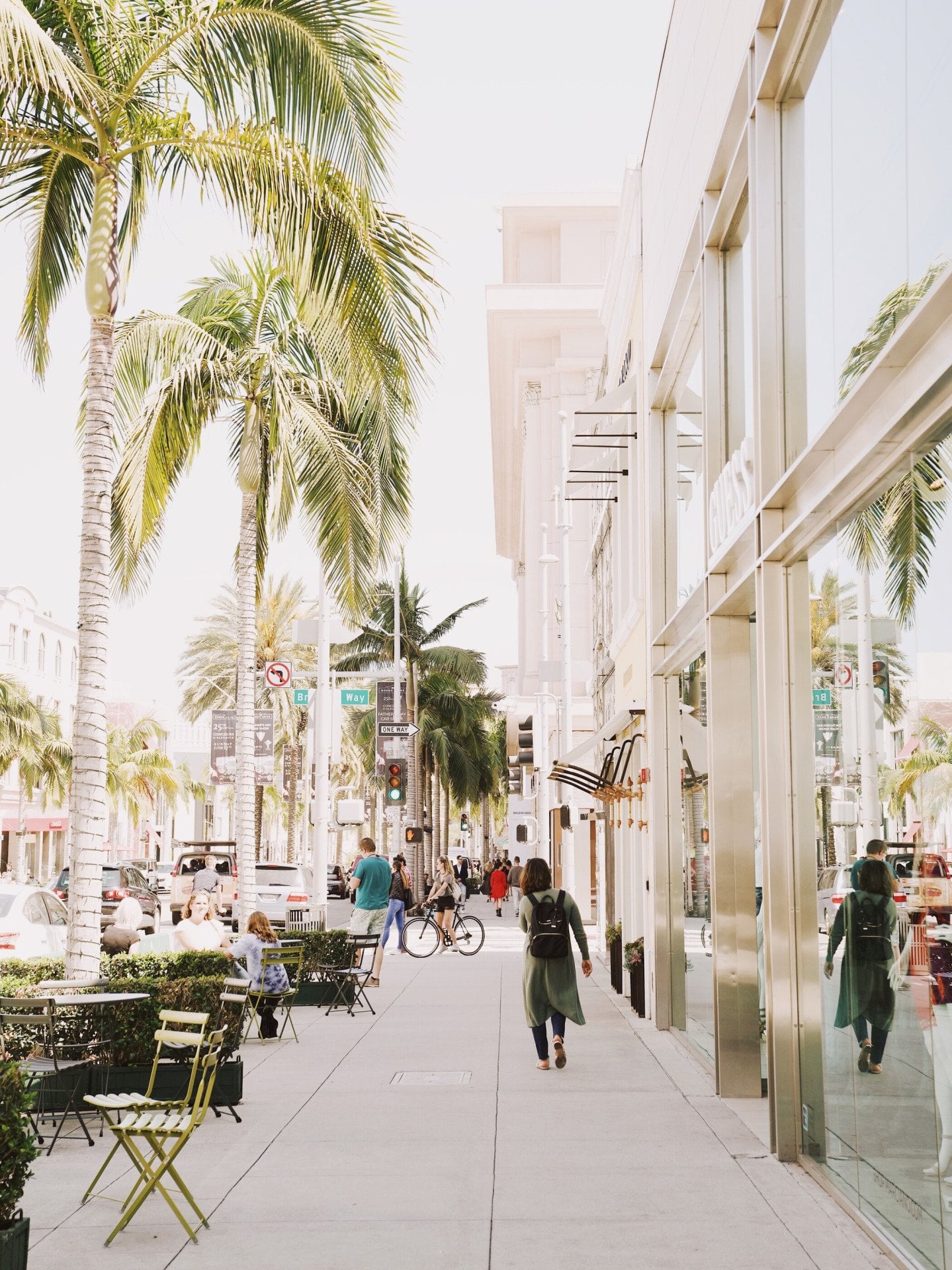 Rodeo Drive with Palm Trees in Beverly Hills