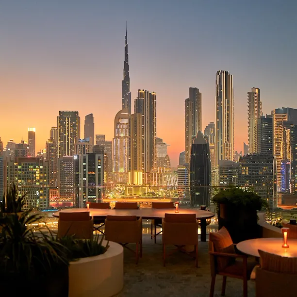 Pictures depicting Jara by Martín Berasategui ambience, including Chefs in action and terrace views at The Lana, Dorchester Collection, Dubai.
