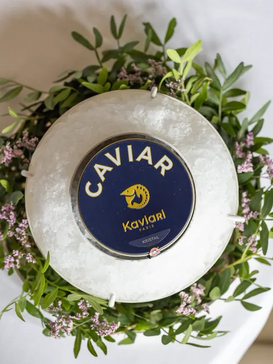 Top view of Kaviari caviar at Restaurant le Meurice Alain Ducasse, Paris - Dorchester Collection
