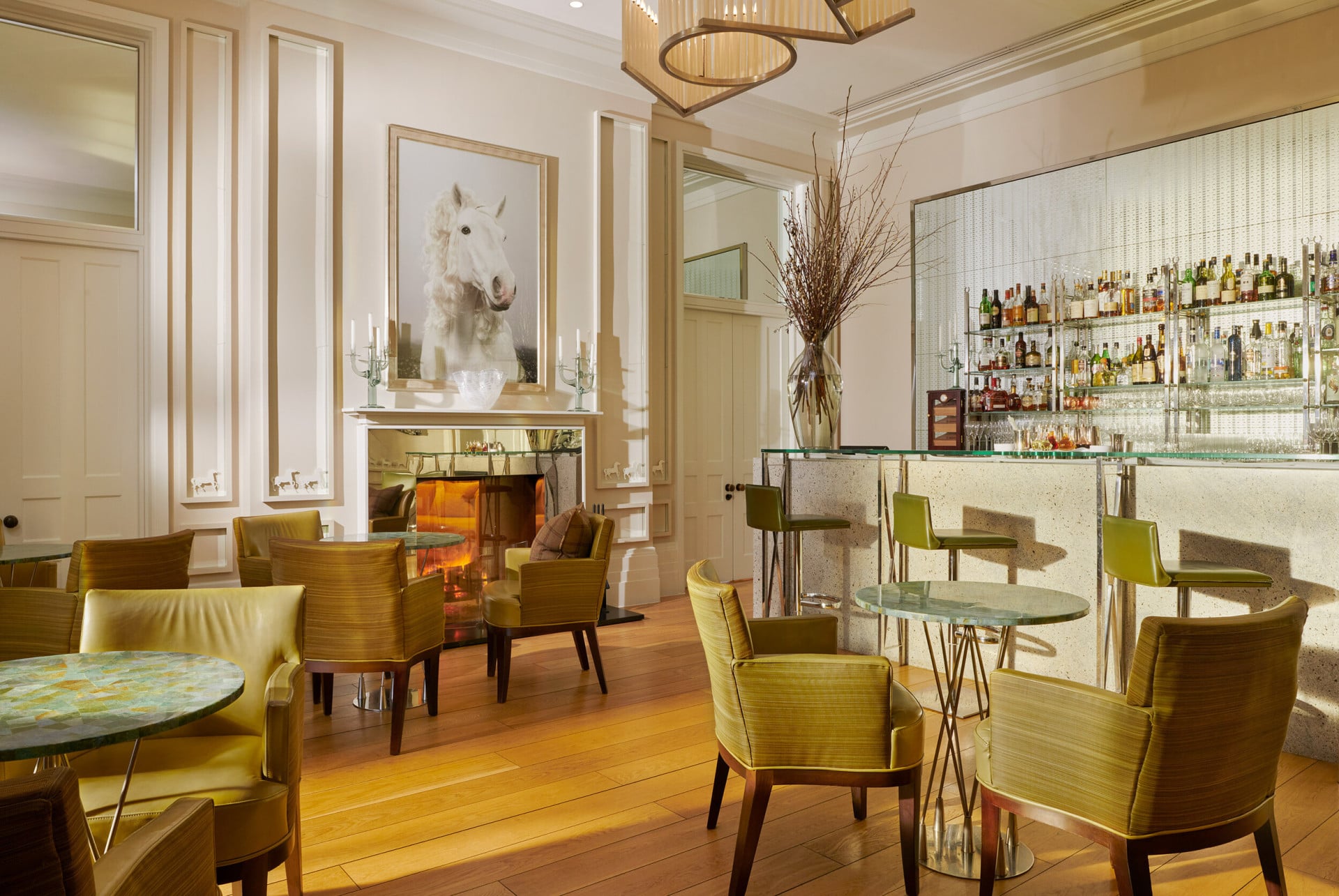 The Bar at Coworth Park in the evening