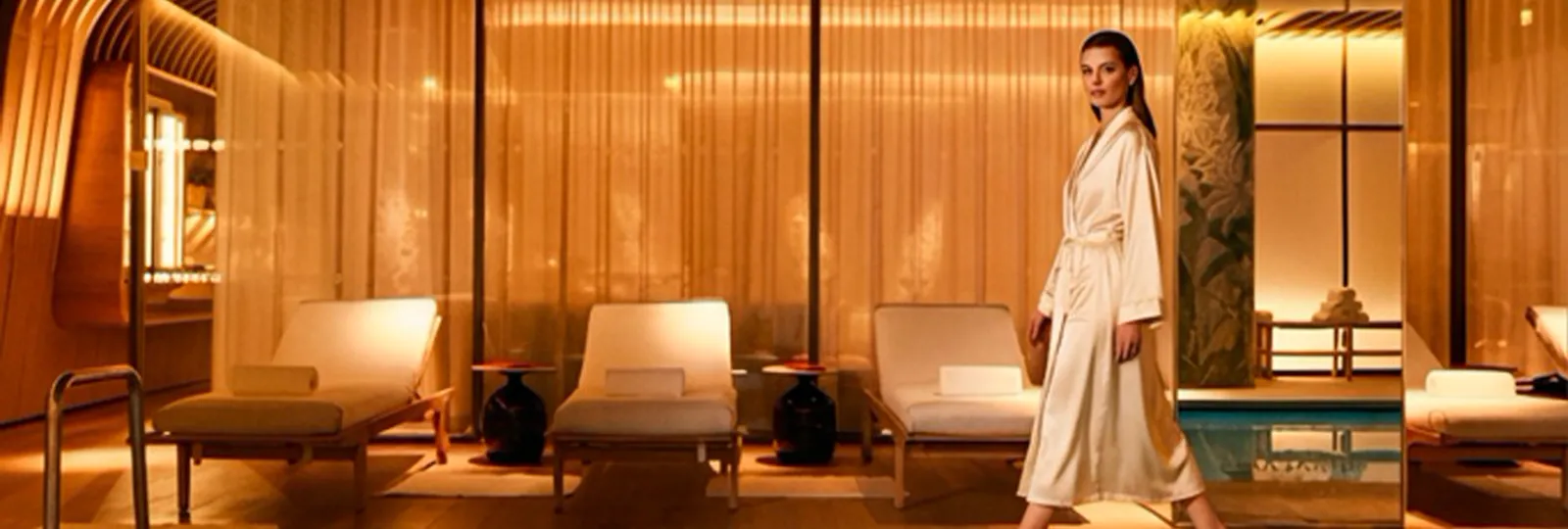 Woman walking through the Spa at 45 Park Lane