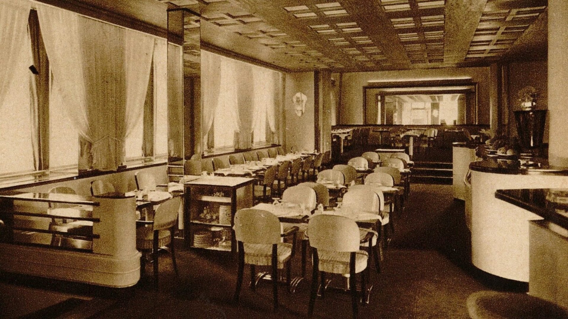 Fotografia histórica da sala de jantar do Relais