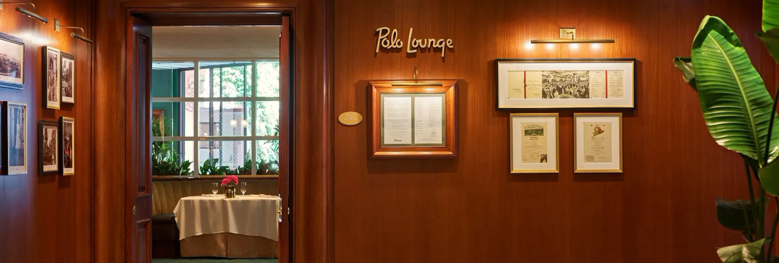 The Polo Lounge entrance at The Beverly Hills Hotel