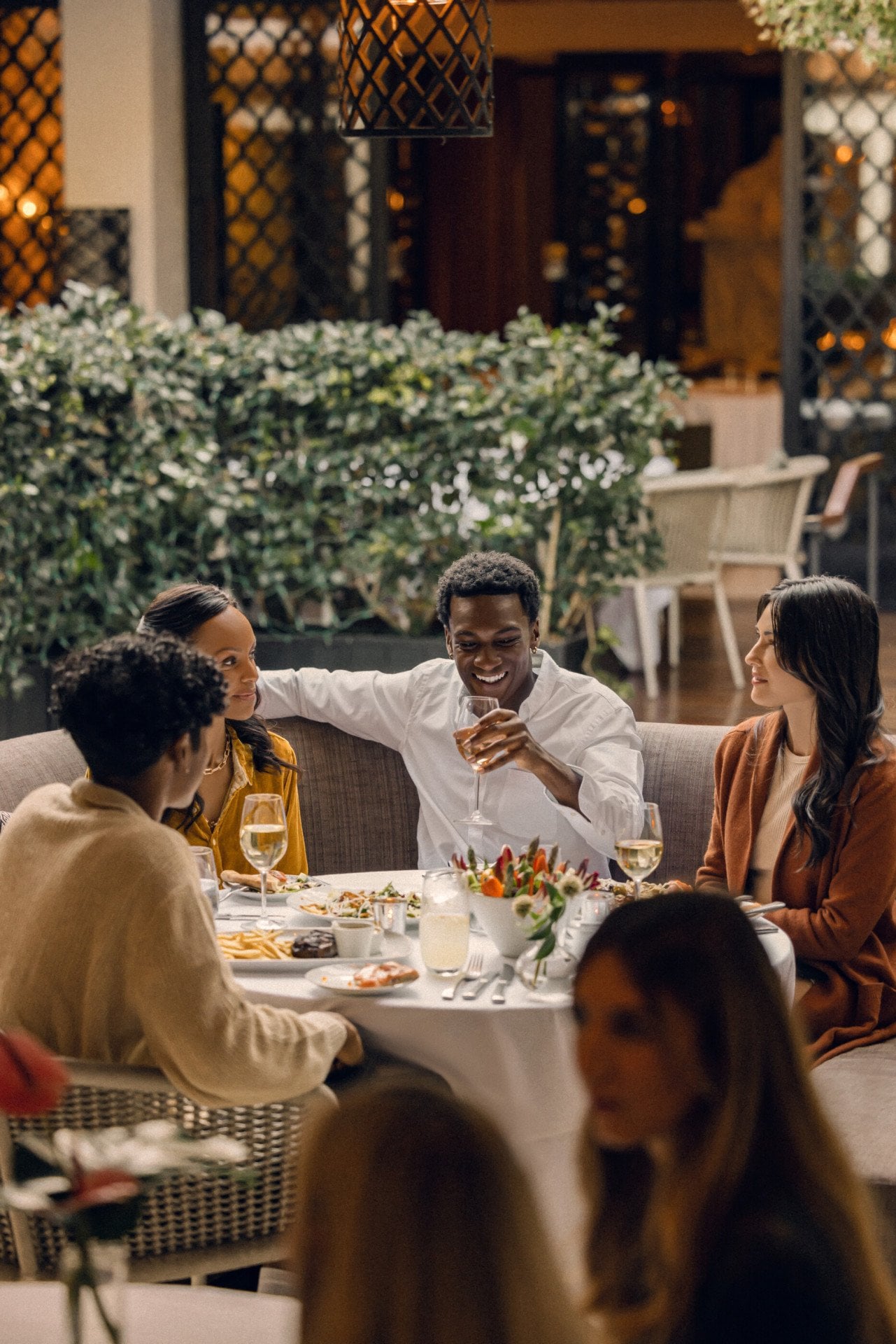 Dining in The Restaurant at Hotel Bel-Air, Los Angeles 