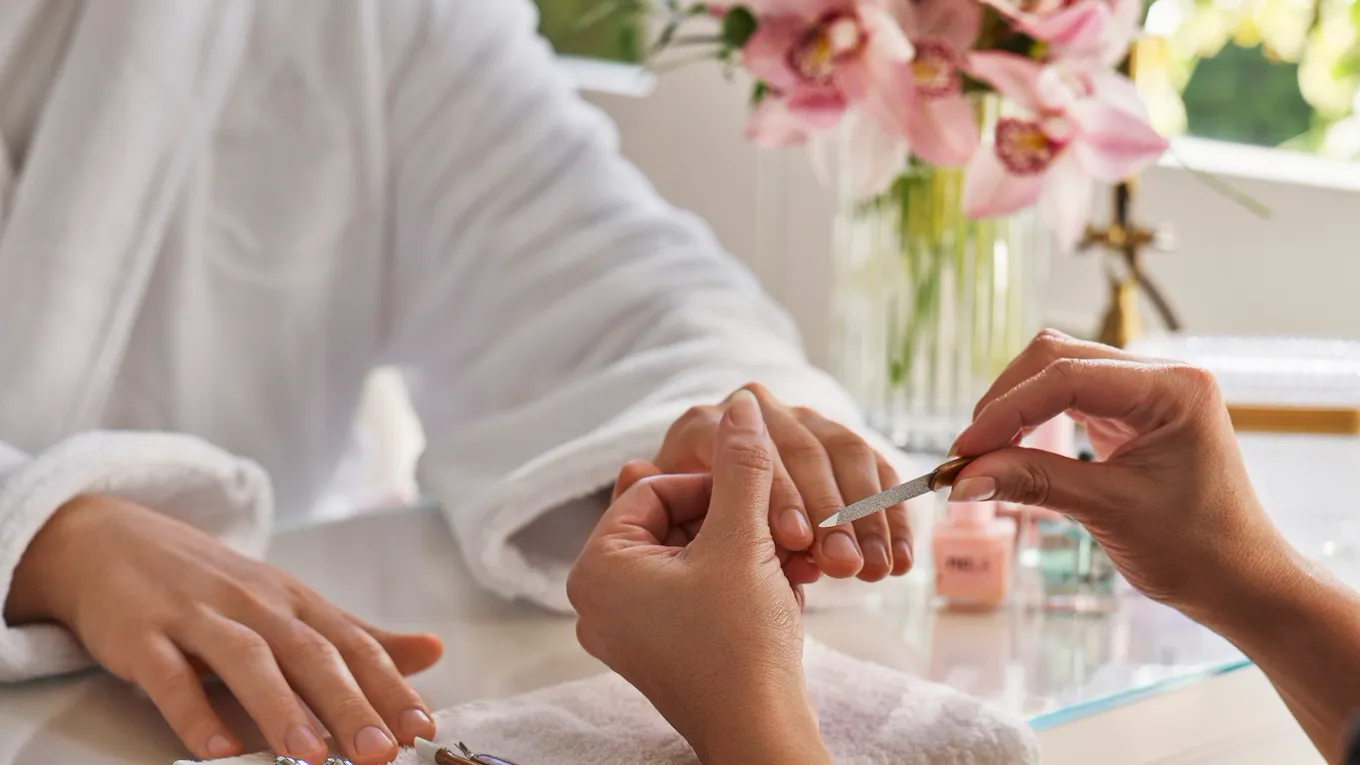 Nail room at The Beverly Hills Hotel Spa